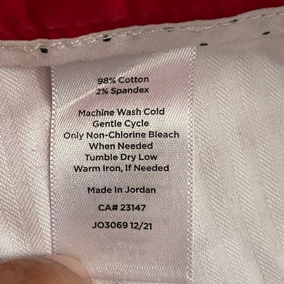 Talbots Perfect Skimmer Red Capris Pants Slim Fit Mid-Calf Cotton Size: 6 - Picture 6 of 7